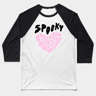 Spooky Ghost Heart Baseball T-Shirt